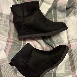 Graceland Black Wedge Ankle Boots
